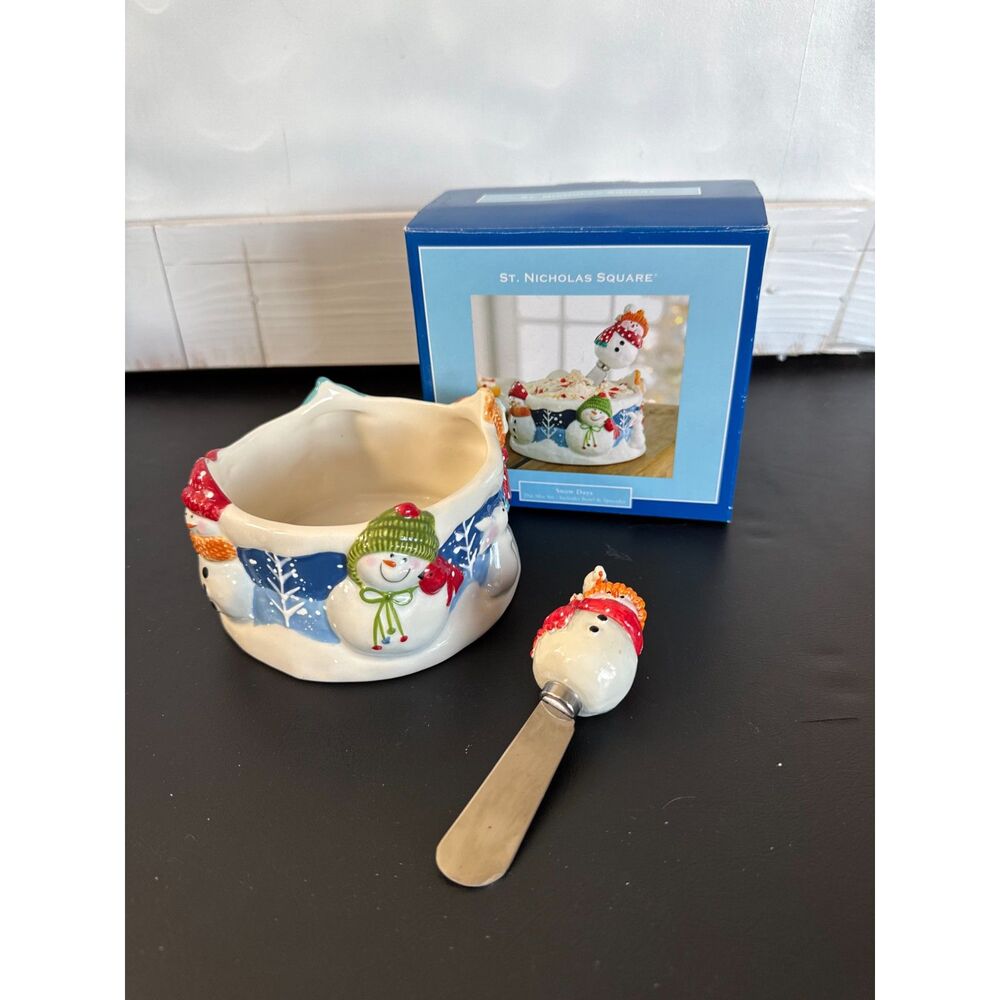 St. Nicholas Square Dip Mix Set  Bowl and Spreader